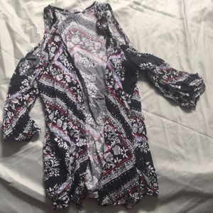 S/m shoulder less over shirt blouse